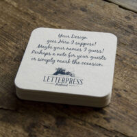 letterpress beermats for wedding