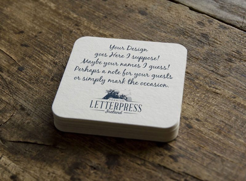letterpress beermats for wedding